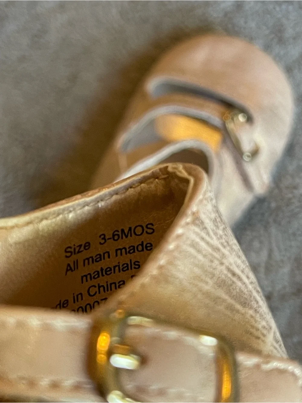 The Children's Place Metallic Rose Gold Mary Jane Baby Shoe